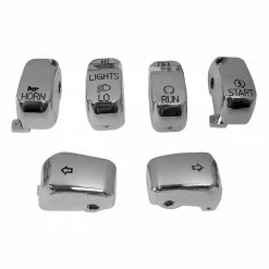 Biker's Choice Chrome Rounded Handlebar Switch Covers