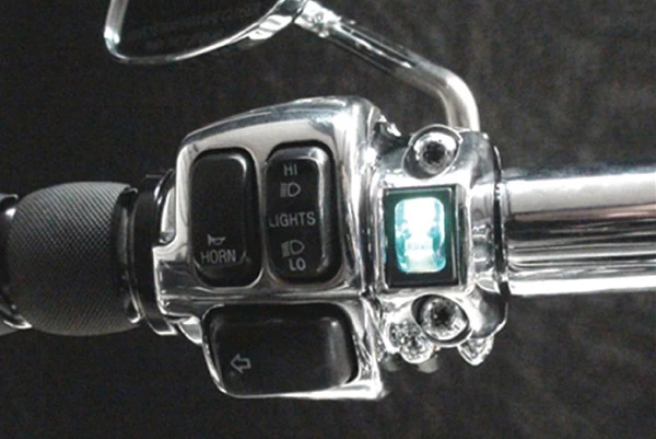 Grip Switch Blue L.E.D. Rocker Switch, Chrome 1 Grip Switch Blue L.E.D. Rocker Switch, Chrome